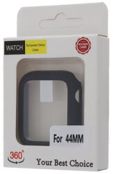 Apple Watch Series 4, 5, 6, SE 44mm okosóra műanyag tok képernyővédővel, fekete