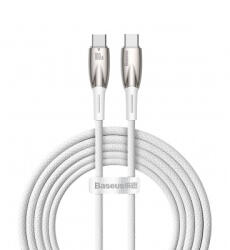Baseus Glimmer Series USB-C to USB-C adatkábel, töltőkábel, fehér (100W, fonott 2m, CADH000802)