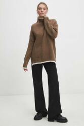 ANSWEAR pulover femei, culoarea bej, cu turtleneck BBYH-SWD01O_80X