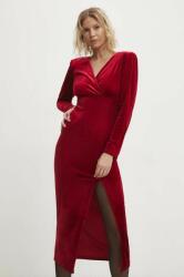 ANSWEAR rochie de catifea culoarea rosu, maxi, mulata BBYH-SUD03D_33X