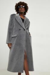 ANSWEAR palton femei, culoarea gri, de tranzitie, cu doua randuri de nasturi BBYH-KPD001_90X
