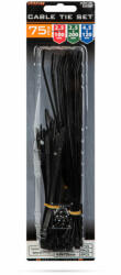 Handy Kábelkötöző készlet 3 féle méret 75 db fekete nylon (05430BK)