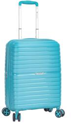 SNOWBALL kereszt bordás aquakék bővíthető kabinbőrönd -SB49203-Blue S - borond-aruhaz