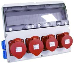 TP Electric Szerelt ipari doboz 360×300mm 18modul(5×16A-IP44)×2+(5×32A-IP44)×2+(1×16A)×4 (TP-3323-022-5272) (TP-3323-022-5272)