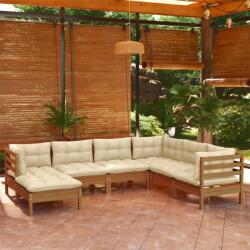 vidaXL Set mobilier grădină cu perne, 7 piese, maro miere, lemn de pin (3096565) - maryon