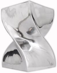 vidaXL Scaun/masă laterală cu formă răsucită, aluminiu, argintiu (243507)