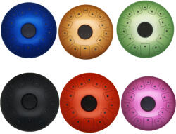  Tongue Drum din Otel - Handpan Multicolort 7 Note - 14 Inch/35.56 cm - 1 Buc Castron
