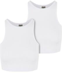 Urban Classics Ladies Organic Cropped Rib Top 2-Pack white/white