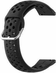 Techsuit Watchband 20mm szilikon lyukacsos sport szíj W004 (fekete)