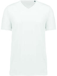 Kariban férfi V-nyakú pamut póló, Supima pamutból KA3002, White-M