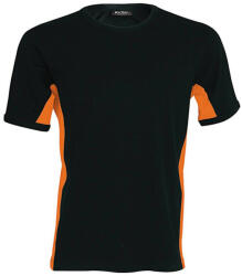 Kariban rövid ujjú - TIGER - kétszínű férfi póló KA340, Black/Orange-3XL