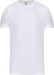Kariban férfi rövid ujjú környakas sztreccs póló KA3012, White-XL