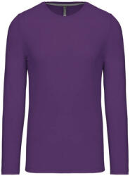 Kariban kereknyakú hosszú ujjú férfi pamut póló KA359, Purple-4XL