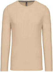 Kariban kereknyakú hosszú ujjú férfi pamut póló KA359, Light Sand-4XL