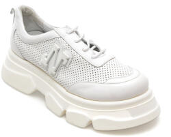 LIZZARO Pantofi casual LIZZARO albi, 2805, din piele naturala 39