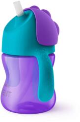 Philips Неразливаща се чаша със сламка Philips Avent - С дръжки лилава, 200 ml (00A.0520.002)