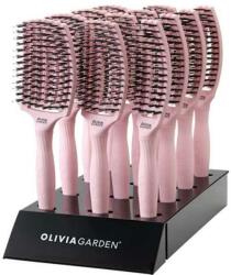 Olivia Garden Set perii de păr, 12 buc. - Olivia Garden Finger Brush Combo Pastel Pink Display 12 buc