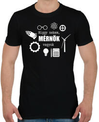printfashion Mérnök vagyok - Férfi póló - Fekete (15577360)