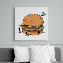 printfashion Szomorú hamburger - Vászonkép - Fehér (15570316)