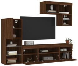 vidaXL 6 darab barna tölgyszínű szerelt fa TV-bútor LED-del (3216738) - vidaxl