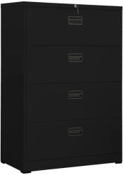 vidaXL fekete acél irattartó szekrény 90 x 46 x 134 cm (336296)