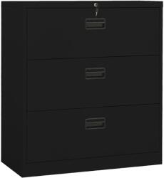 vidaXL fekete acél irattartó szekrény 90 x 46 x 103 cm (336292) - vidaxl