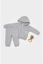 BabyCosy Set hanorac cu gluga si pantaloni, Two thread, 100%bumbac organic - Gri, BabyCosy (Marime: 18-24 Luni) (BC-CSY8000-18) - babyneeds