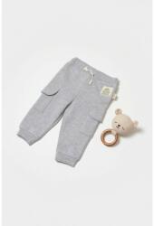 BabyCosy Pantaloni cu buzunare laterale, Two thread, 100%bumbac organic - Gri, BabyCosy (Marime: 9-12 luni) (BC-CSY8016-9) - babyneeds
