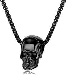 Troli Sötét acél nyaklánc férfiaknak koponyával - vivantis