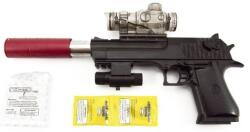 Teddies Pistol plastic/metal 33cm pentru bile de apă + cartușe 9-11mm pentru baterii cu lumină (TD00312354)