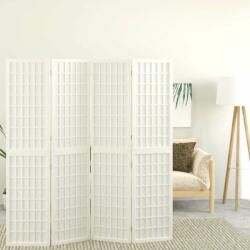 vidaXL 4-paneles fehér japán stílusú összecsukható paraván 160x170 cm (352088)
