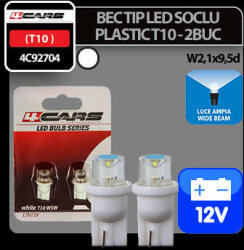 4Cars 12V 5W T10 W21x95d műanyag foglalatos LED-égő 2db - Fehér s (4C92704)