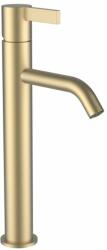 Laufen Kartell LAUFEN Egykaros mosdó csaptelep, rögzített 125 mm-es kifolyócsővel, átfolyás 5, 3 l/perc, húzórudas lefolyószelep nélkül, PVD halvány arany matt H3113380831201 (H3113380831201)