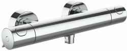 Laufen Showertronic Falra szerelt termosztátos zuhany csaptelep, 150 mm-es rögzítési távolsággal, 'Stella' kézi zuhanyfejjel, 1 funkciós, 'Simiflex Zero' zuhanytömlővel, króm HF506551100600 (HF506551100600)
