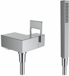Laufen Quadriga Falbaépített 1 pontos zuhany csaptelep falon kívüli része, 1800 mm flexibilis zuhanytömlővel és 1 funkciós kézizuhannyal, szálhúzott rozsdamentes acél HF901155441000 (HF901155441000)