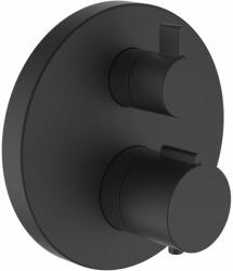 Laufen Falba épített két gombos termosztátos kád/zuhany csaptelep falon kívüli része, 2 utas váltóval, PVD matt titán fekete HF905475428000 (HF905475428000)