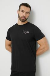 Tommy Hilfiger pamut póló fekete, nyomott mintás - fekete M - answear - 11 990 Ft