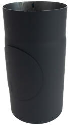  Vastag falú füstcső nyílással 130 mm/50 cm, 2 mm, fekete (PX5901592606609)