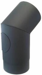 Vastag falú füstcsőkönyök nyílással 130 mm/45 °, 2 mm, fekete (PX5901592607149)