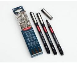 Derwent Set 3 Finelinere Derwent Professional negru 0.1/0.3/0.5 mm (DW2305560)