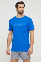 Boss pamut póló lila, férfi, nyomott mintás - kék XL