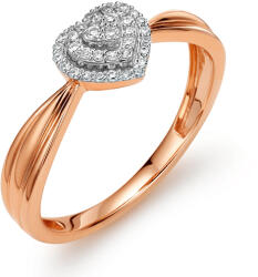  Gyémánt eljegyzési gyűrű rózsaszín aranyból Szív 0, 130 ct KU1559R