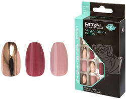 Royal Set 24 Unghii False ROYAL Glue-On Nail Tips, Sugar Plum Coffin, Adeziv Inclus 2 g