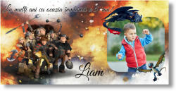 Personal Banner pentru ziua de naștere cu fotografie - Cum să dresăm un dragon Dimensiunea bannerului: 130 x 260 cm