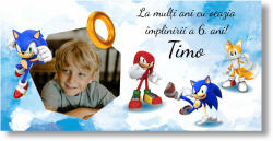 Personal Banner pentru ziua de naștere cu fotografie - Sonic Dimensiunea bannerului: 130 x 260 cm