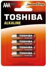 AAA elem TOSHIBA Alkaline 4db 1, 5V alkáli LR3