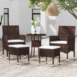 vidaXL 5 részes barna polyrattan kerti ülőgarnitúra (3058471) - balena