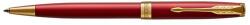Parker Golyóstoll, 1 mm, rotációs, piros tolltest, arany klip, PARKER Royal Sonnet , kék (ICPRSPA)