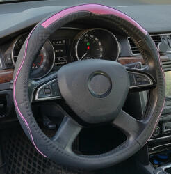 Autolife Univerzális kormányvédő 38cm fekete-pink 2396P (2396P) - olaj