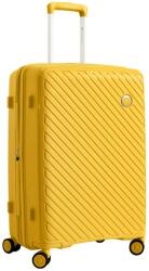 SNOWBALL ferde bordás sárga bővíthető közepes bőrönd SB720703-Sárga M